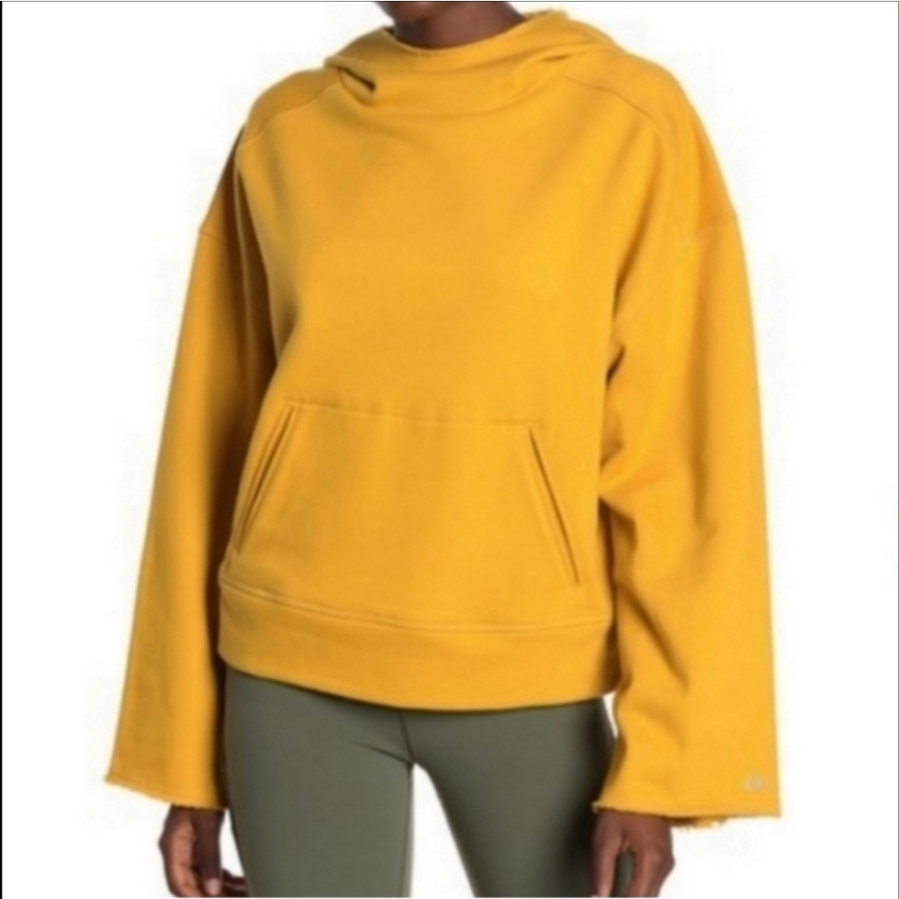 Alo Yoga Low Key Wide Sleeve Hoodie Size Small Tuscan Sun NWT
